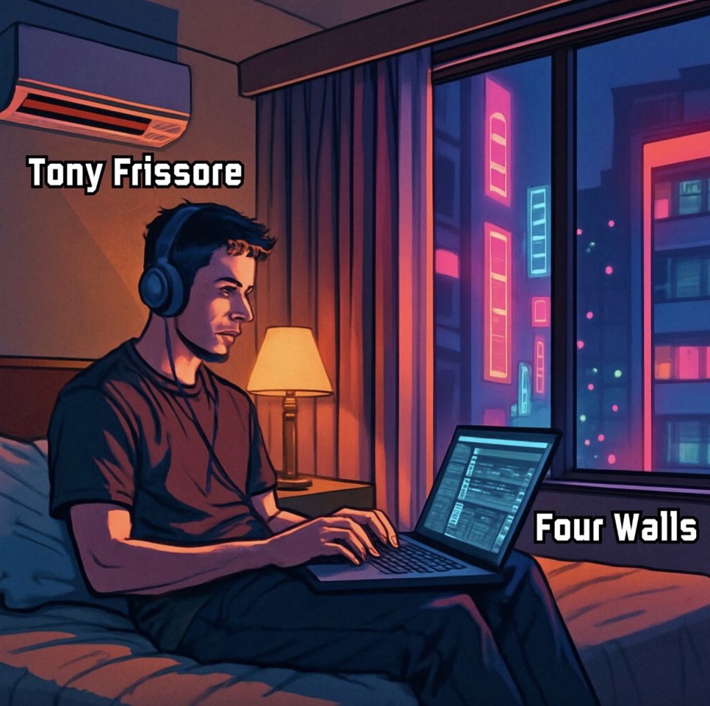 « Four Walls », le single deep house de Tony Frissore, capture avec finesse la solitude et l’introspection ressenties lors de ses voyages en 2025, à travers une atmosphère immersive et émotionnelle.